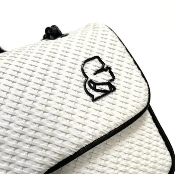 Karl Lagerfeld Purse Paris Agyness Chic Shoulder Bag Purse White Black NWT $650 - Picture 3 of 9